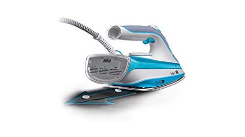 Braun TexStyle 5 Iron with FreeGlide 3D SuperCeramic Soleplate, Precision Tip, Ergonomic Open Handle, Easy Refill 300 ml, Energy Saving, Powerful Steam Options, Anti Drip Function, SI5008BL, Blue