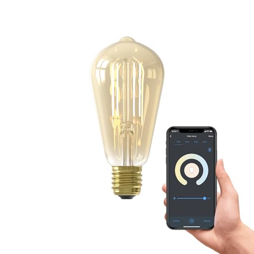 CALEX Lampadina LED Smart, E27, ST64, Filamento Oro, luce calda, Dimmerabile, controllo app Wi-Fi & vocale