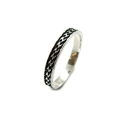 Bague en argent 4mm massif 925 Empress anneau robuste anti-déformation et hypoallergénique