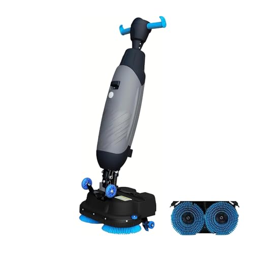 Fregadora Secadora de Pisos con Operador a Pie, Fregadora de Suelos Profesional, Cepillo Rotativo 360°, Limpieza Húmeda y Seca, Capacidad de Limpieza de 13000 pies²/h Grey