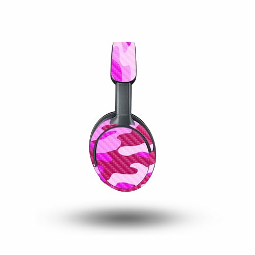 Image of MightySkins Carbon Fiber Skin Compatible with Bose QuietComfort Ultra - Pink Camo | Protective, Durable Textured Carbon Fiber Finish | Easy to Apply, Remove, and Change Style