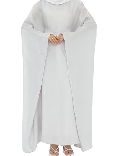 Image of Dubai Bat Sleeve Dress Shiny Robe for Women Muslim 1pc Abaya Eid Prayer Clothes Soft Dubai Travel Party Dress Maxi Abaya