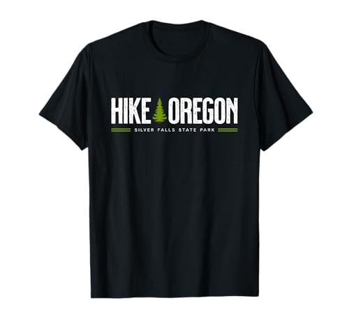 Oregon Silver Falls State Park Hike Tree Retro Graphic T-Shirt