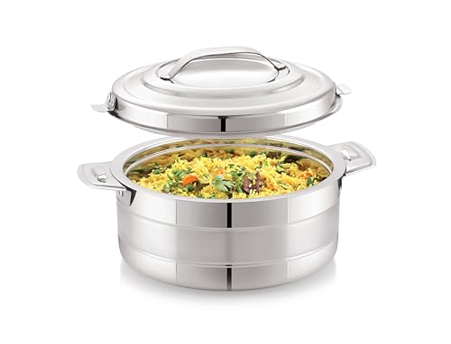 Image of Pigeon Galaxy Stainless Steel Casserole 1500ml | PU Puff Insulated Hot Pot | Keeps Food Hot for Hours | Durable Inner Steel Body | Ideal for Chapati, Rice & Curries