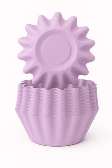 The Baked Studio Bloom Baking Cupcake Cases – Pack of 50 | Flower-Shaped Cupcake Liners | Premium Greaseproof Paper | Stylish Baking Cups for Cupcakes & Muffins (Lilac)