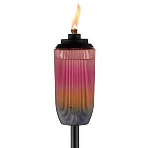 TIKI Brand 1121092, Rainbow Glass, Tiki Patio, Backyard, and Lawn, Easy Installation, Outdoor Décor Torch, Red