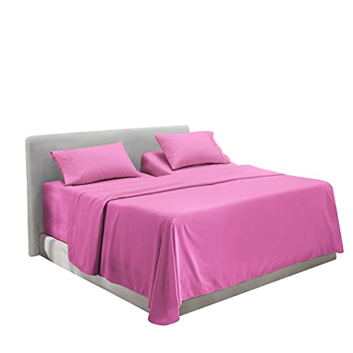 Image of Hearth & Harbor Extra Deep Pocket Split King Sheets - 5 Piece Hotel Luxury Bed Sheets Set Fits Up to 24 inch Mattress - Soft & Breathable Luxury Split King Bed Sheet Set, Split King, Orchid Purple