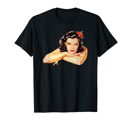 América Vintage lindo Pin Up Girl Close- Sexy Pinup Girl Art Camiseta