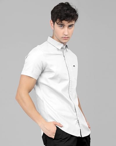Image of BRUCEWANE Men's 100% Cotton Half Sleeve Shirt