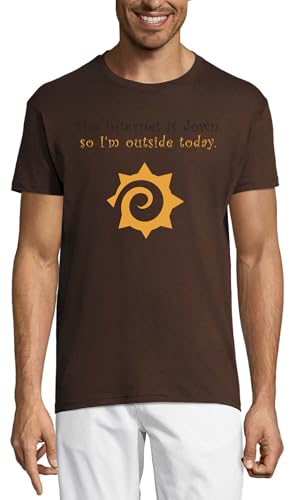 T-shirt cotton homme chocolat respirant et confortable The Internet is Down