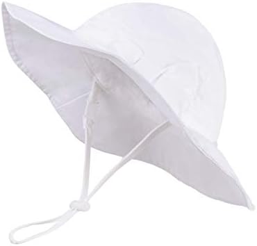 Vimfashi Toddler Girls Summer Sun Hat Packable Wide Brim UPF50+ Hiking Fishing Cap White 2-4T