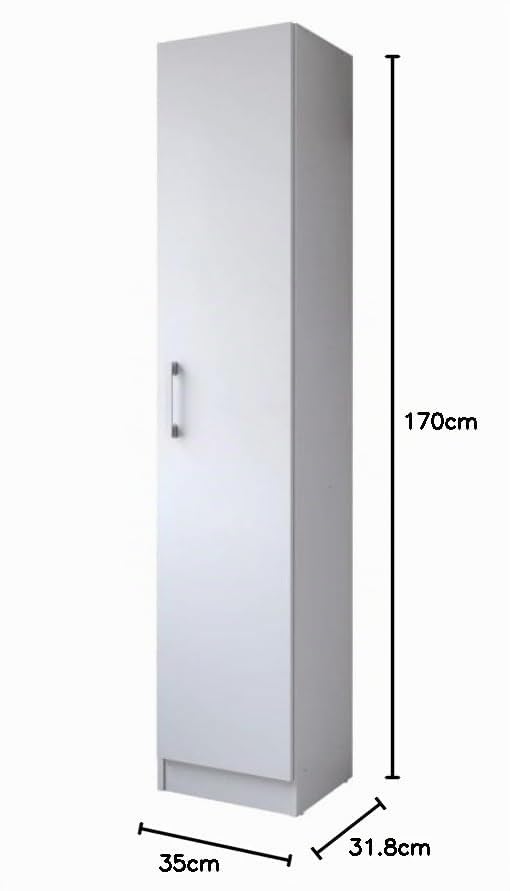 Armoire de Buanderie et Cellier Blanche 5 Niches L 35 H 170 P 31,8 cm