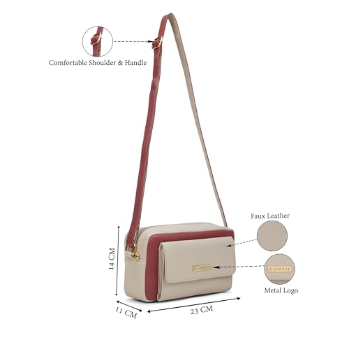 Image of Caprese Regina Medium Sling Bag for Women with Adjustable Strap & Zipper Closure for Comfortable Wear | Versatile Handbag for Everyday Use, Travel, and Special Occasions