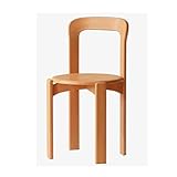 Silla de comedor retro de madera maciza, sin brazos, con respaldo curvado, apilable, para comedor, patio, césped, capacidad de peso de 150 kg, perfecta para uso doméstico y exterior