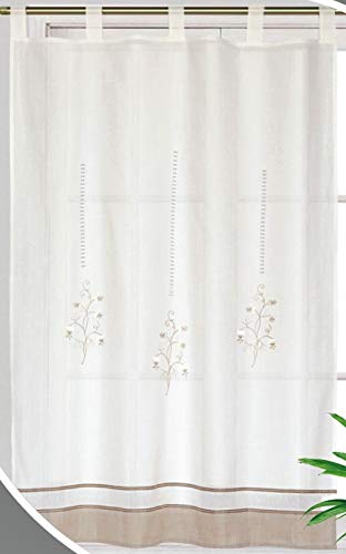 Foren Tex - Cortina, Visillo de Cocina, (L-1048), 150 x 180 cm, Bordada