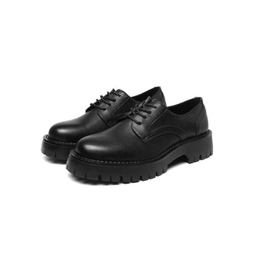Dress Shoes for Men Men's Black Breathable Platform Shoes Casual Business Office Formal Dress Derby Lace-Up Designer Footwear
