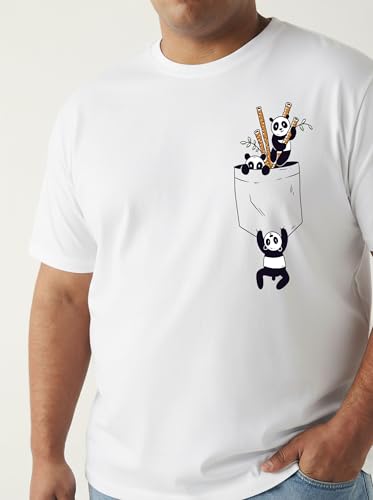 Image of Toodlegram Men's Plus Size Graphic Printed Cotton T-Shirt Casual Round Neck Regular Fit