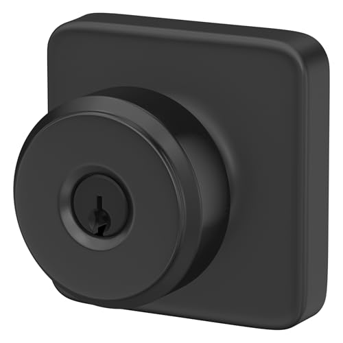 Image of Schlage F51A BWE 622 LFL Bowery Door Knob with Laflin Trim, Keyed Entry Lock, Matte Black