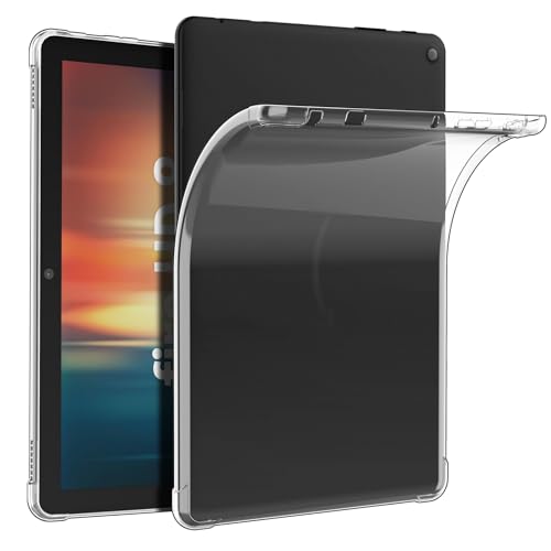 Hianjoo Fire HD 8 対応 ケース 2024/2022年発売 8インチ タブレットケース 薄型 軽量 傷防止 TPU 透明背面 Fire HD 8 & 8 Plus 第12世代 対応 カバー クリアケース