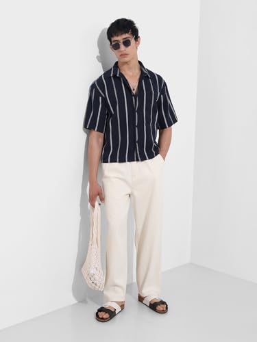 The Indian Garage Co Men Boxy Fit Textured Resort Shirt - Image 3