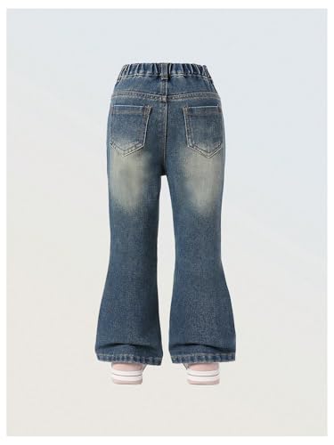 WDIRARA Toddler Girl's Bow Flare Jeans High Waisted Bell Bottom Denim Pants2
