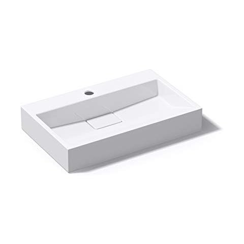 Mai & Mai Lavabo blanco de mármol fundido 60x38x11cm Cover