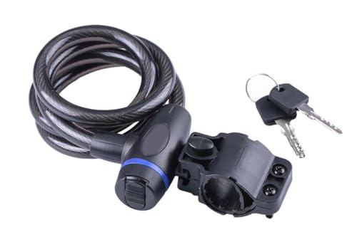 Image of Cyclo Craft Multi-Purpose Steel Key Lock for Bike, Helmet, Luggage, Anti Theft Lock with Computerizes 2 Keys Advance Cable Wire Lock with Mount Brackets Size 3.11 Feet x Thickness 12MM 12mm
