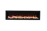 Amantii SYM-88-BESPOKE Symmetry Series Bespoke 88-Inch Built-in Electric Fireplace with Remote, Media, Black Steel Surround