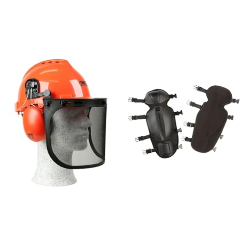 Casco de seguridad Oregon y espinilleras para evitar golpes de desbrozadora 2
