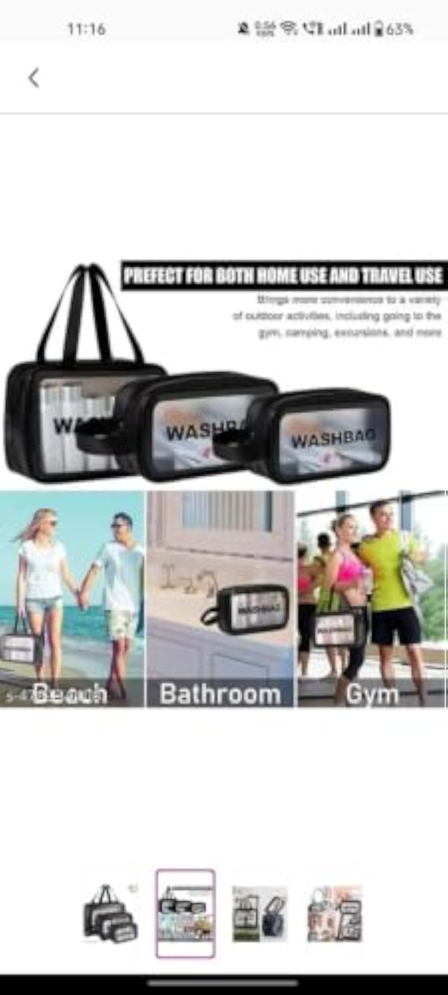 Wash Bag Pouch for Travel Kit Toiletry Bag