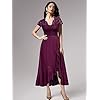 Miusol-Womens-V-Neck-Elegant-Lace-Ruffle-Bridesmaid-Maxi-Dress Miusol Women's V Neck Elegant Lace Ruffle Bridesmaid Maxi Dress (X-Large, Magenta)