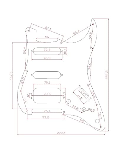 Image of Dopro 11-Hole Strat HSS Guitar Pickguard 3-Screw Humbucking Pickup Mount for American FD Stratocaster White Pearl
