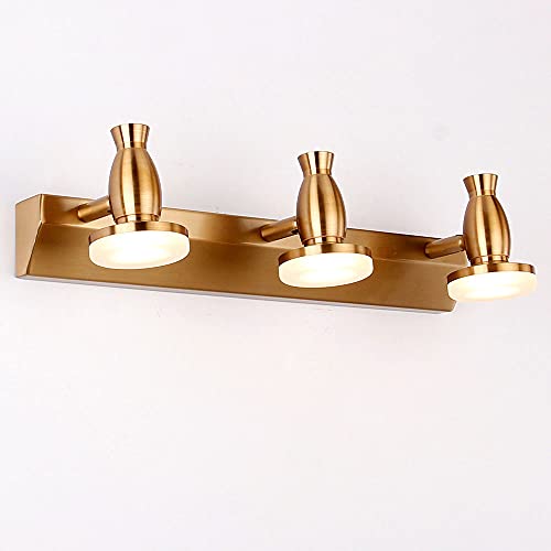 Luz de Tocador Led, Lámpara Frontal para Espejo de Baño, Aplique de Pared Ajustable con Pantalla de para Iluminación de Cuadros, Luces para Espejo de Tocador con Gabinete de Espejo/3000K/3-Light