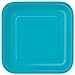 Unique Party 32110EU kwadratowe, przyjazne dla środowiska talerze tekturowe, 18 cm, niebieskozielone, opakowanie 16 sztuk, Teal