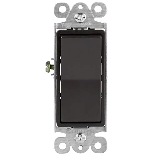 Enerlites Elite Series Decorator Rocker Light Switch, 15A 120V/277V, Gloss Finish, Single Pole, 3 Wire, Grounding Screw, Residential Grade, Ul Listed, 91150-Db, Dark Bronze #TOP1