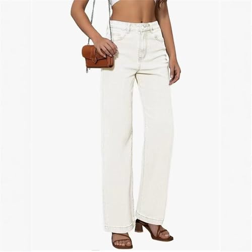 Straight Leg Jeans for Women Mid Waisted Straight Leg Loose Stretchy Lightweight Tummy Control 2025 Trendy Jeans3