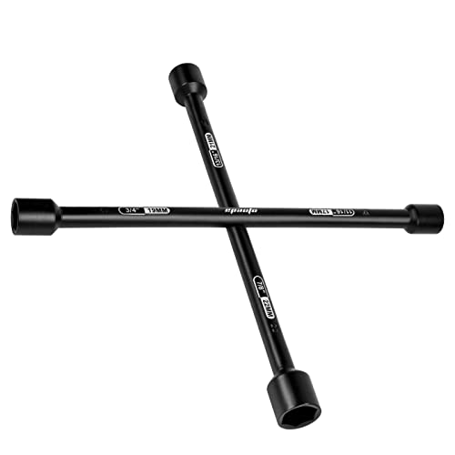Image of EPAuto 14 inch Heavy Duty Universal Lug Wrench, 4-Way Cross Wrench, Black