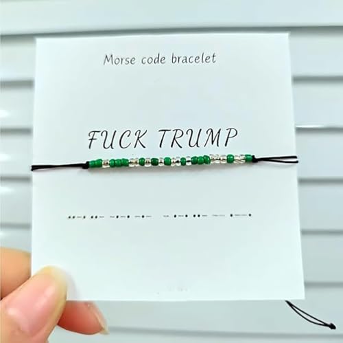 F*ck Trump Morse Code Bracelet For Women, Anti-Trump Activist Bracelet Political Gift For Friend Friendship Best Friend Gift Jewelry4