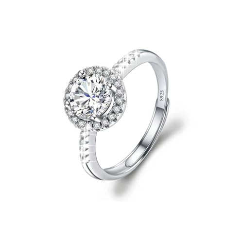 Luckilemon Moissanite Adjustable Engagement Ring, Promise Eternity Ring for Women,Wedding...
