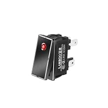 28.4X10.5MM Series Safe high Current Rocker Switch 16Amp high Current 2NO with LED 2 Gears 12V 24V 220VRedBlack Panel,5-24V