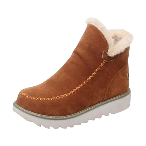 peiaclkde Botas de nieve para mujer, con forro polar, cálidas, resistentes al agua, para caminar, senderismo, ajuste ancho, antideslizantes, a media pantorrilla, deportivos, informales, de felpa