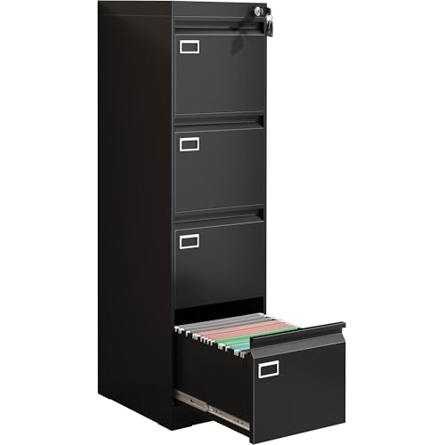 4-Drawer Lockable Metal File Cabinet for Home Office