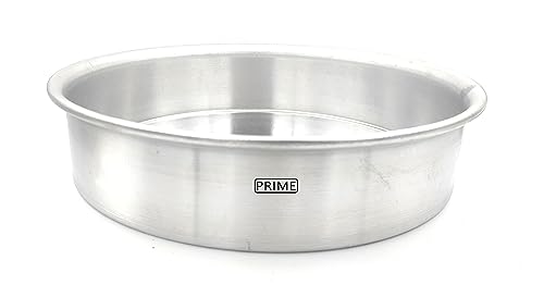 Image of Prime Bakers and Moulders Round Aluminum Baking Cake Pan /Mould For Oven (12 Inch), Silver