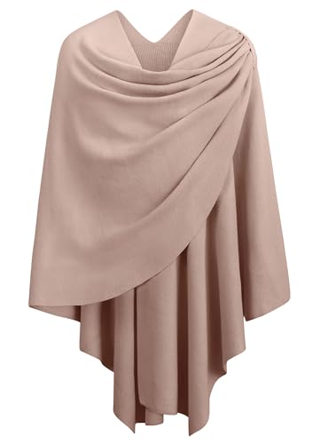 Image of PULI Womens Cross Front Poncho Shawl Wrap Elegant Wedding Formal Gift