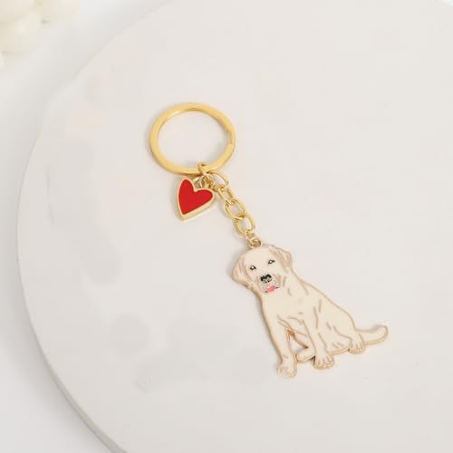 BT Bear Hunde-Schlüsselanhänger, niedlicher Metall-Schlüsselanhänger, Taschenanhänger, Gelber Labrador