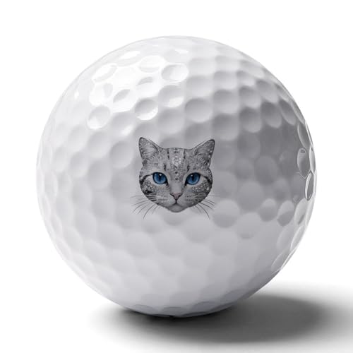 Sparkling Cat Personalized Golf Balls Funny Long Distance Practice Golf Ball for Men Women Backyard