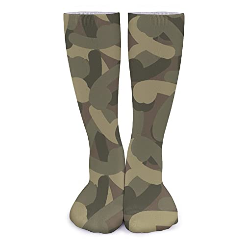 WEEDKEYCAT Penis Camo Printed Tube Socks Knee High Sports Stockings for Men Women, One Size