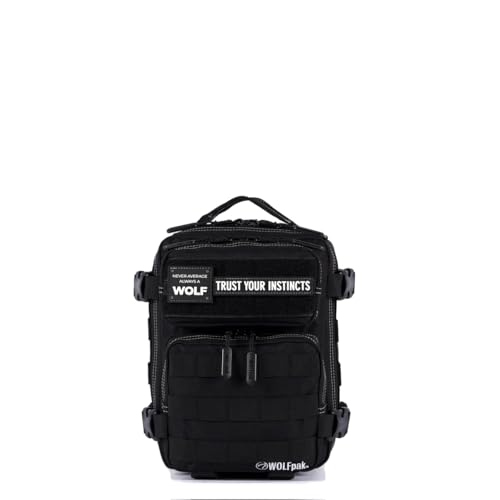 Image of WOLFpak 9L Mini Tactical Backpack for Men & Women | Compact, Small Everyday Carry Bag for Gym, School, Travel | Durable, Water-Resistant Daypack with Molle System and Patch Panel (Black Phantom)