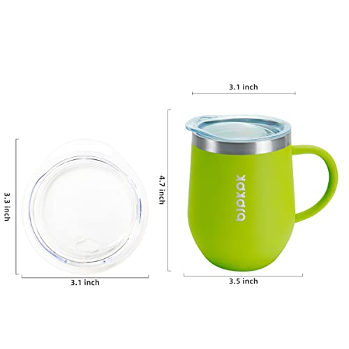 Image of BJPKPK 2 pcs Insulated Coffee Mug, 12 oz Insulated Coffee Tumbler with Lid for Hot Drinks & Cold Drinks-Green