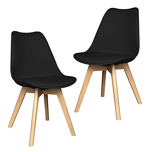Set 2 Sillas Tulip Tipo Eames Acolchadas Silla Comedor Patas...